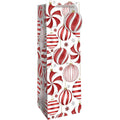 Bottle Tote - Red & White Ornaments - 6 Count - XBT843