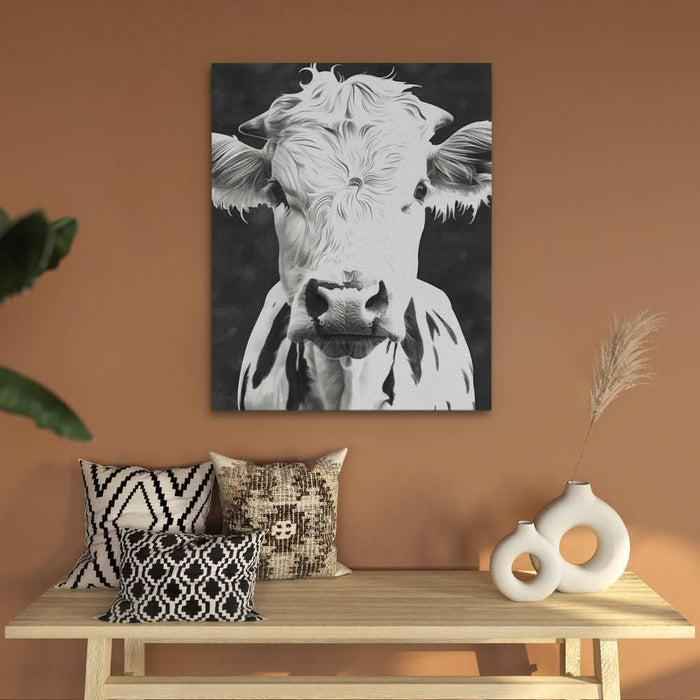 Bovine Portrait - Wall Art in Black Frame