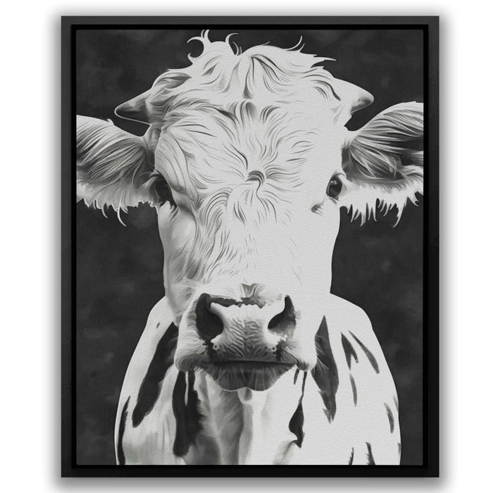 Bovine Portrait - Neutral Canvas Wall Art