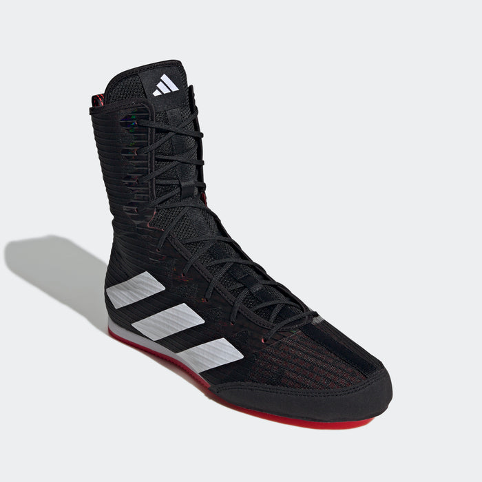 adidas BOX HOG 4 Boxing Shoes | Core Black-Cloud White-Pure Ruby | Men's