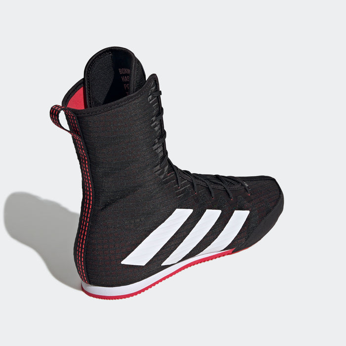 adidas BOX HOG 4 Boxing Shoes | Core Black-Cloud White-Pure Ruby | Men's