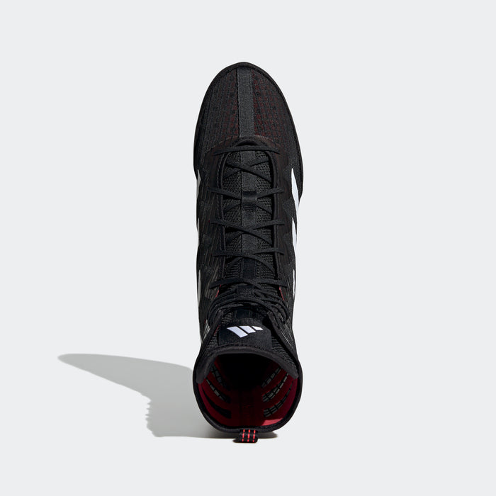 adidas BOX HOG 4 Boxing Shoes | Core Black-Cloud White-Pure Ruby | Men's