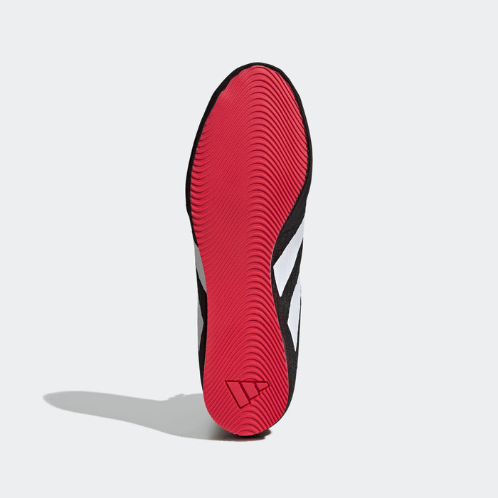 adidas BOX HOG 4 Boxing Shoes | Core Black-Cloud White-Pure Ruby | Men's