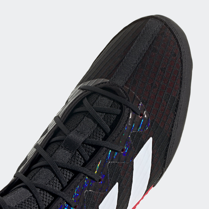 adidas BOX HOG 4 Boxing Shoes | Core Black-Cloud White-Pure Ruby | Men's