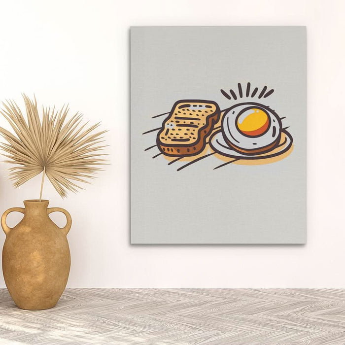 Breakfast Toast - Beige Cafe Canvas Print