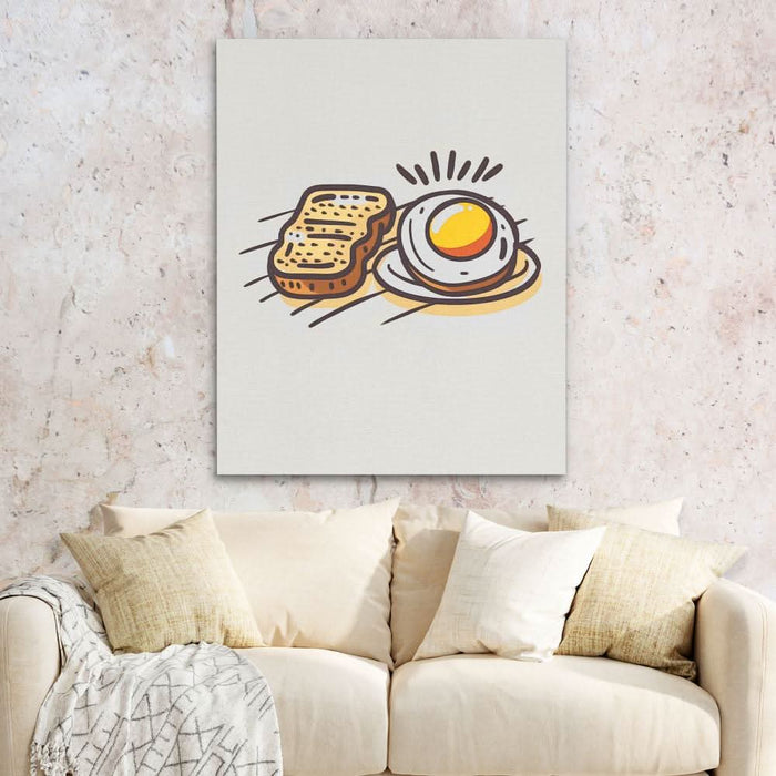 Breakfast Toast - Cafe Wall Art in Black Frame