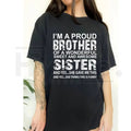 "Brother Birthday & Xmas Gift from Awesome Sister" T-Shirt – 100% Cotton Funny Tee