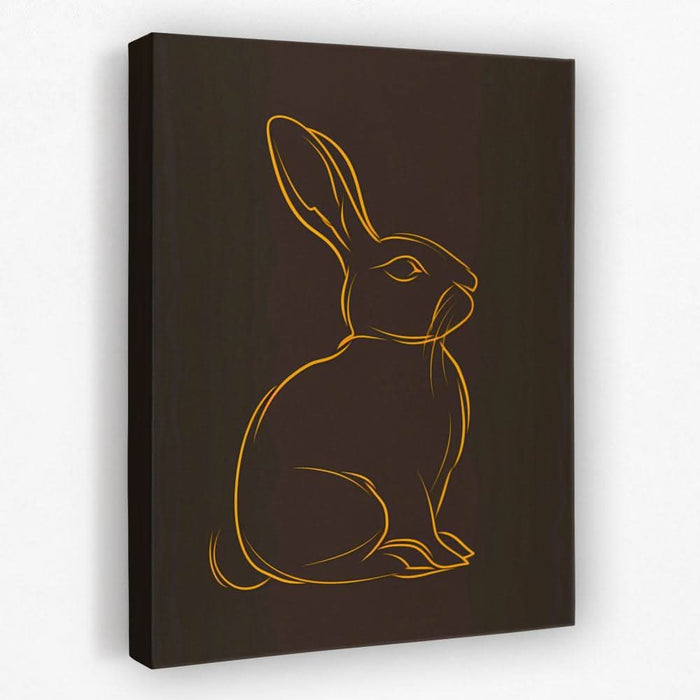 Brown and Gold Rabbit - Animals Canvas Wall Art