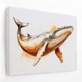 Brown Whale - Marine Canvas Wall Art