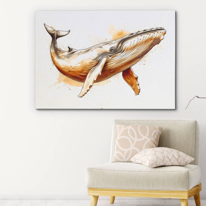 Brown Whale - Marine Art for Living Room