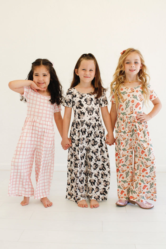 Bubblegum Check Bamboo Romper