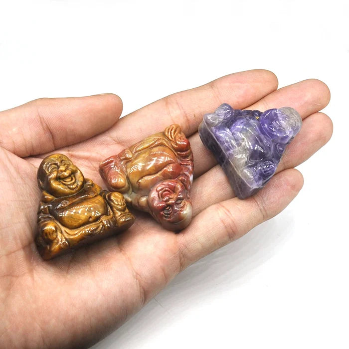 Buddha Stone Figurine with clear display box.
