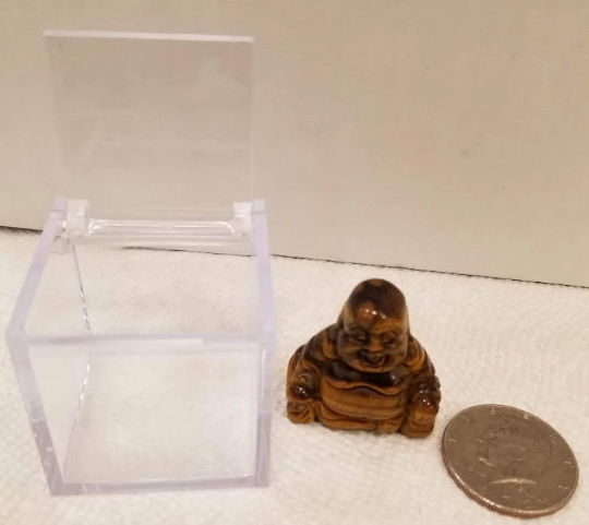 Buddha Stone Figurine with clear display box.