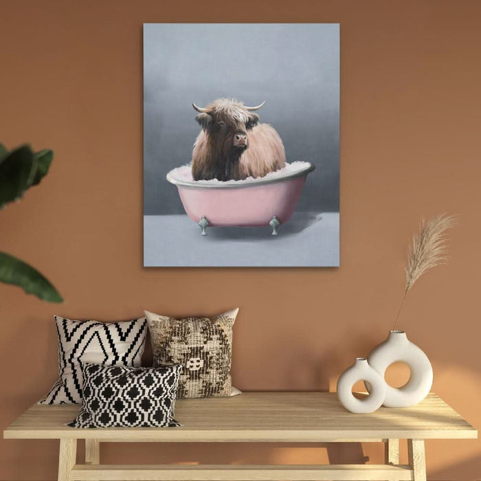 Buffalo In The Bath - Large Modern Canvas Print