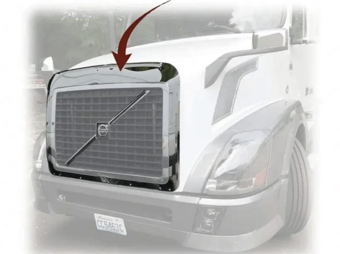 Chrome Steel Bug Shield Wind Deflector for Volvo VNL 2004-2017