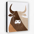Bull in Lines - Animals Canvas Wall Art