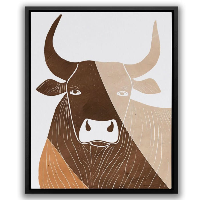 Bull in Lines - Animals Art for Bedroom