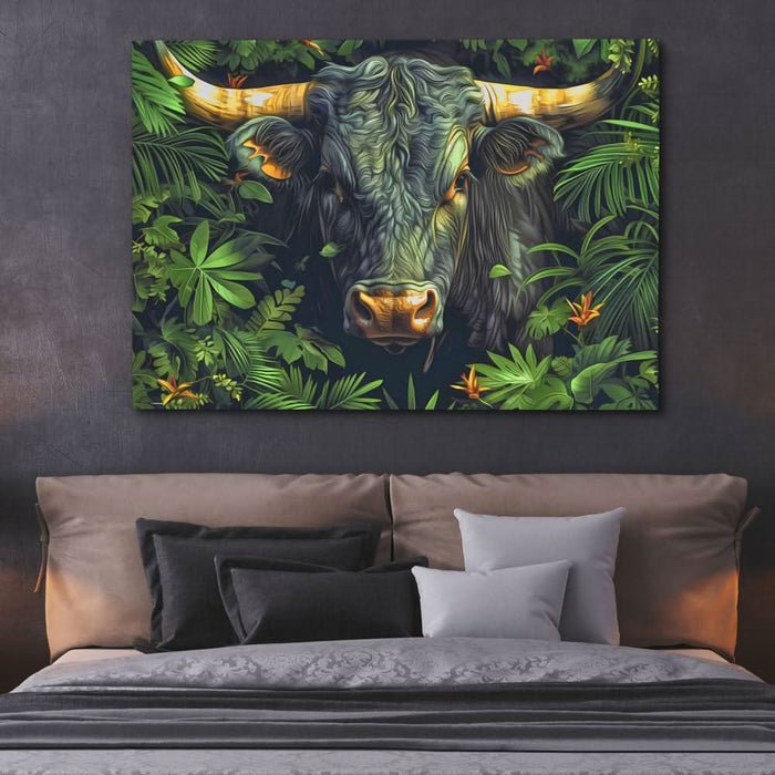 Bull in the Bushes - Animals Art
