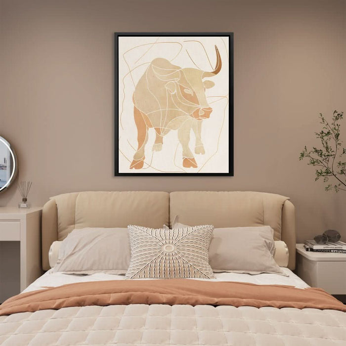 Bull Whispers - Minimalist Neutral Canvas Wall Art