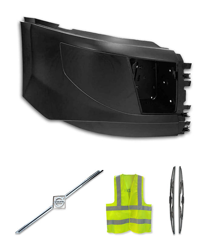 Bumper Corner with Fog Hole Plastic Passenger 2016-2017 Volvo VNL
