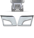 Bumper Corners Chrome Trim Fog Light Holes Set 2018+ Volvo VNL VNR