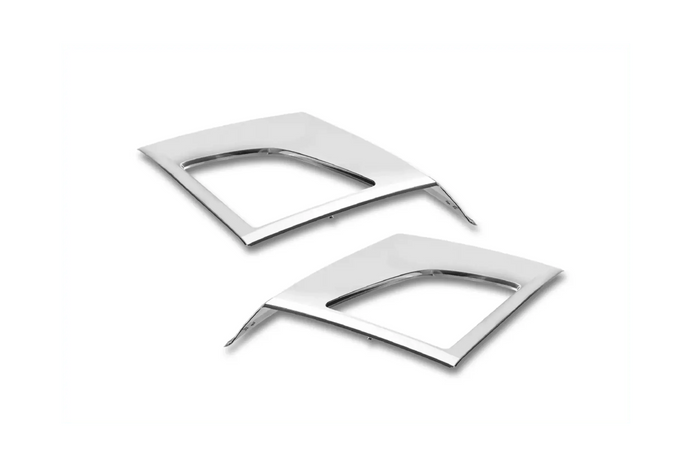 KOZAK compatible with Volvo VNL 2018+ Bumper Corners Chrome Trim w/Fog Light Holes LH RH Pair Set