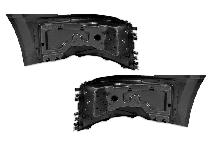 Bumper Corners No Fog Holes w/ Chrome Trims & Brackets Set 2004-2015 Volvo VNL