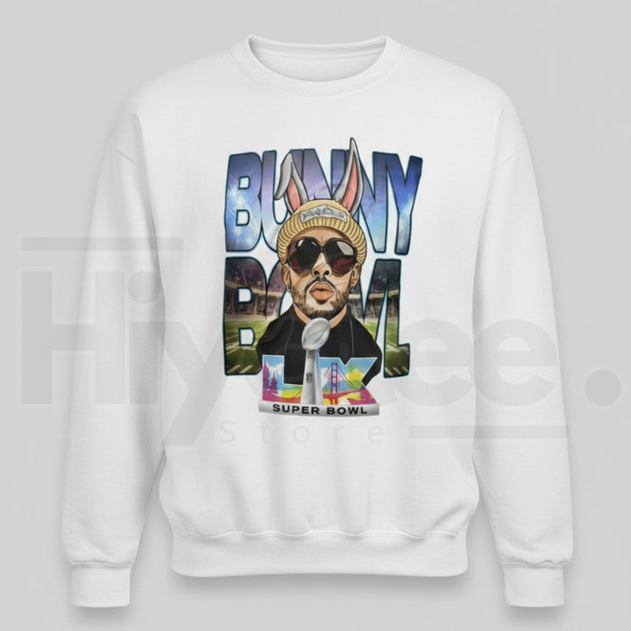 Bunny Bowl Super Bowl Sweatshirt: Retro Game Day Football Bunny Crewneck