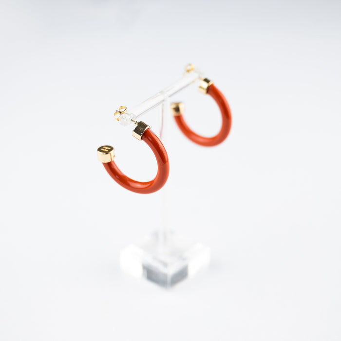 Burnt Orange Mini Hoop Earrings