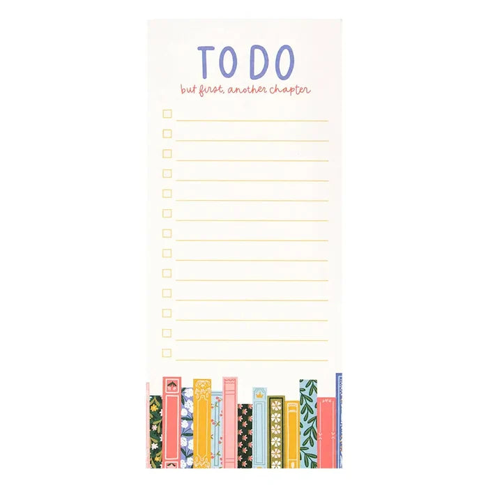 But First Another Chapter Bookshelf To-Do 4x9 Notepad