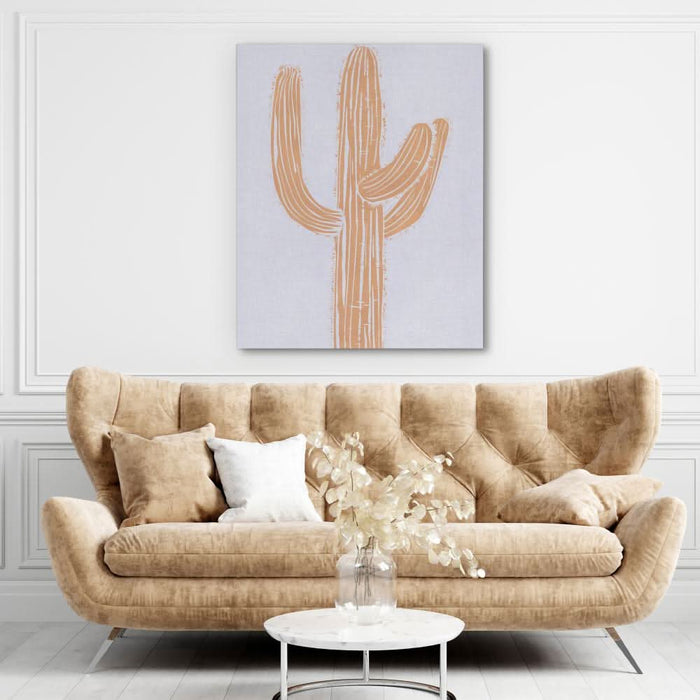 Cactus Beige - Desert Wall Art in Black Frame