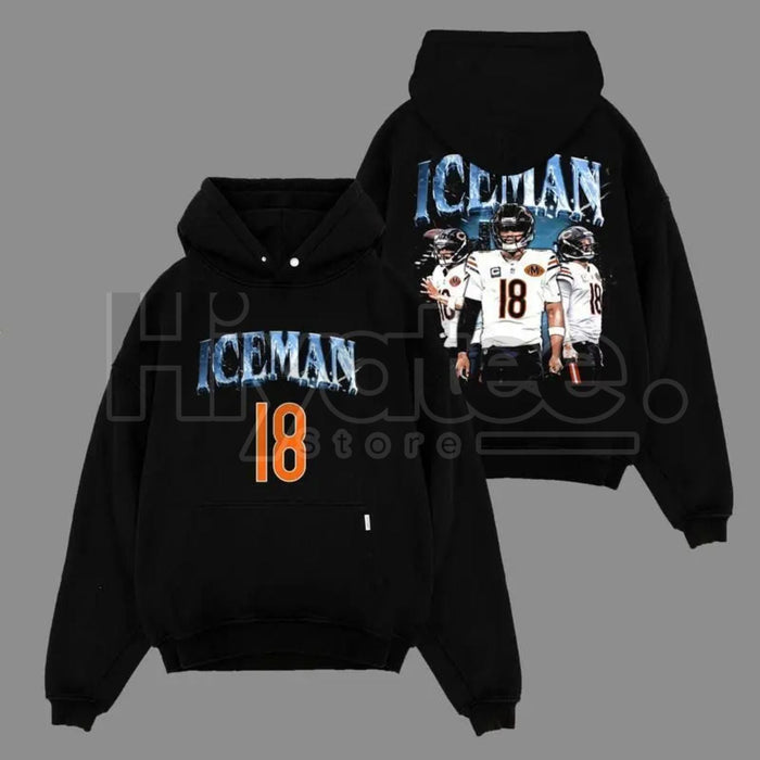 Caleb Williams "Iceman 18" Bears Game Day Hoodie