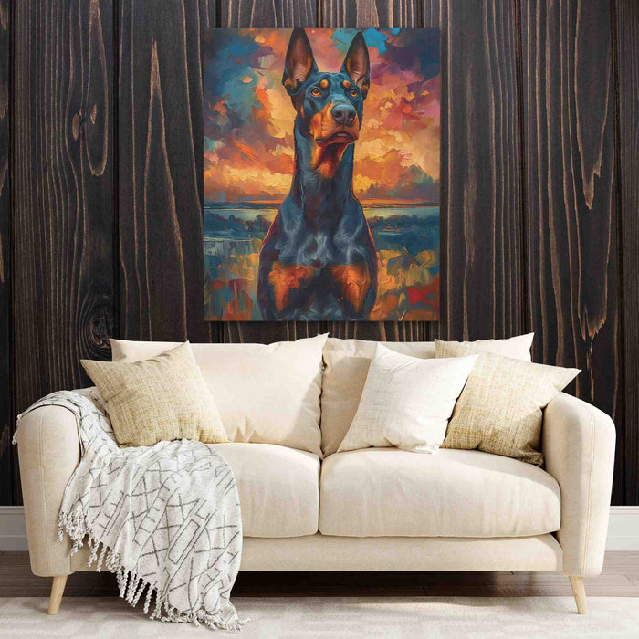 Call to Attention - Canine Wall Art in Black Frame