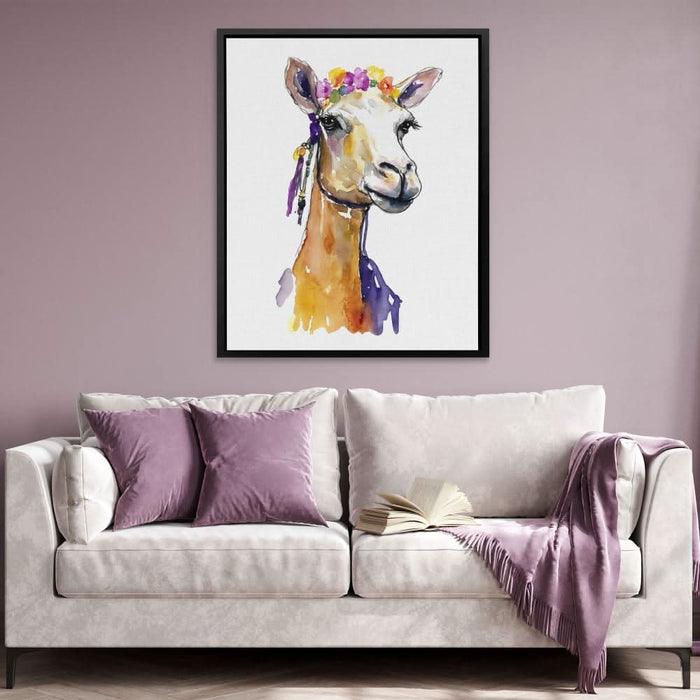 Camel With Flowers - Camel Art for Living Room