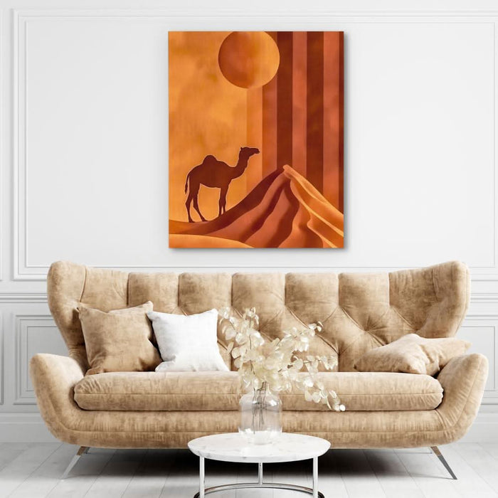 Camel’s Journey - Abstract Brown Canvas Wall Art