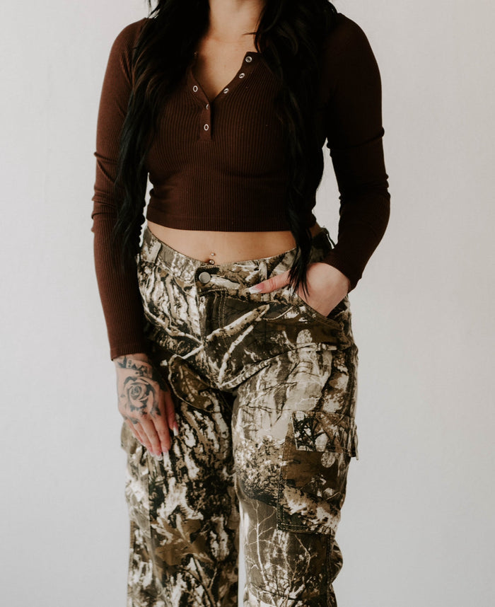 Camouflage Mid Rise Pants