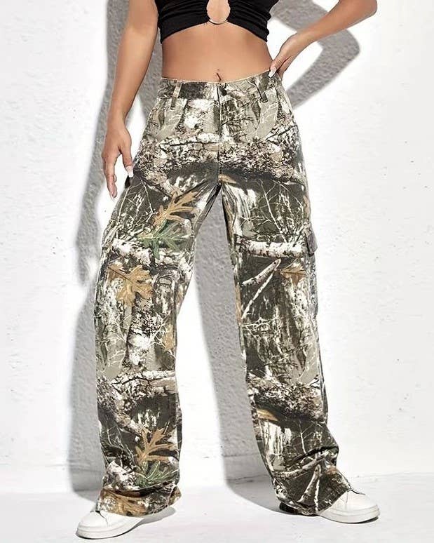 Camouflage Mid Rise Pants