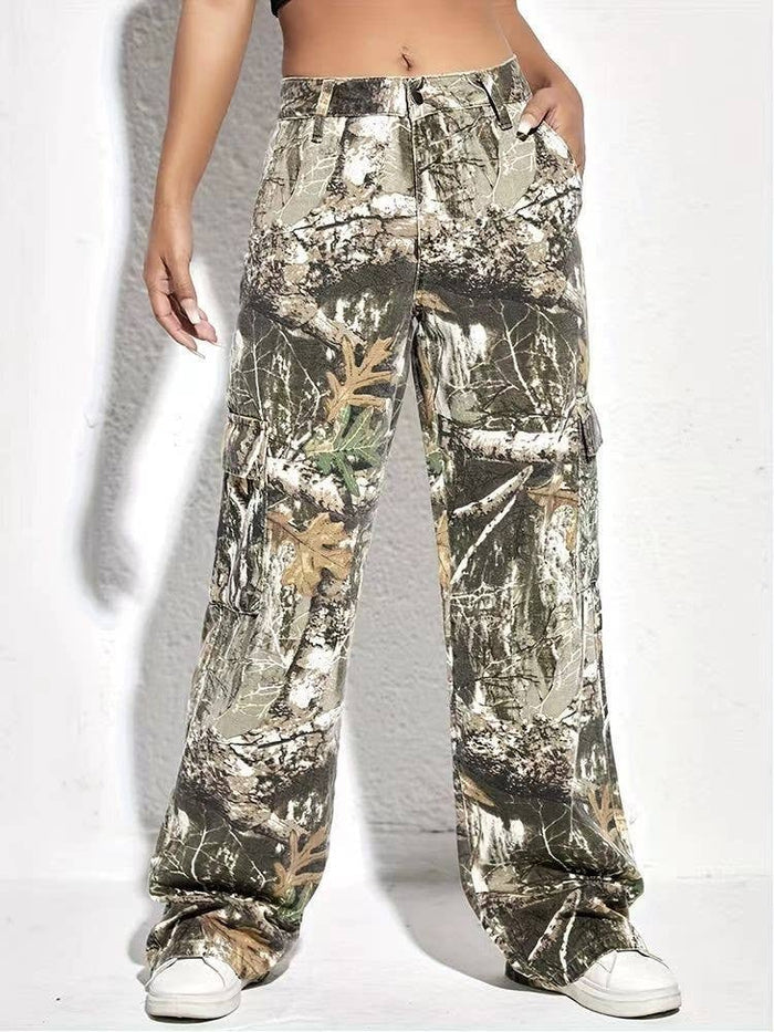 Camouflage Mid Rise Pants