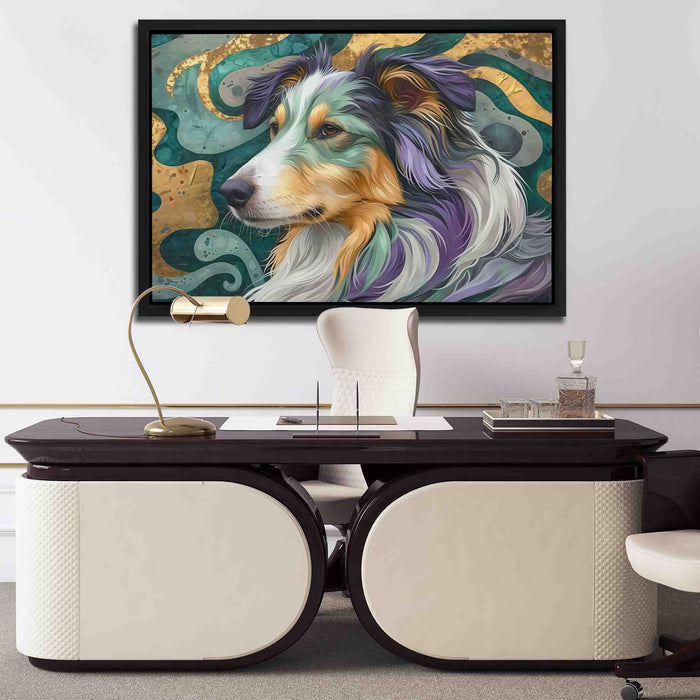 Canine Harmony - Gold Canvas Wall Art