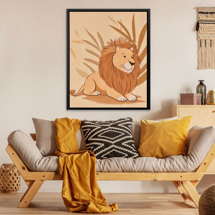 Cartoon Lion - Large Canvas Print
