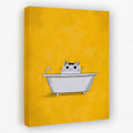Cat in the Bath - Cat Canvas Wall Art