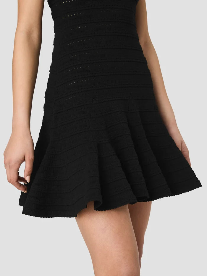 Cecilia Knit Pointelle Flare Mini Dress