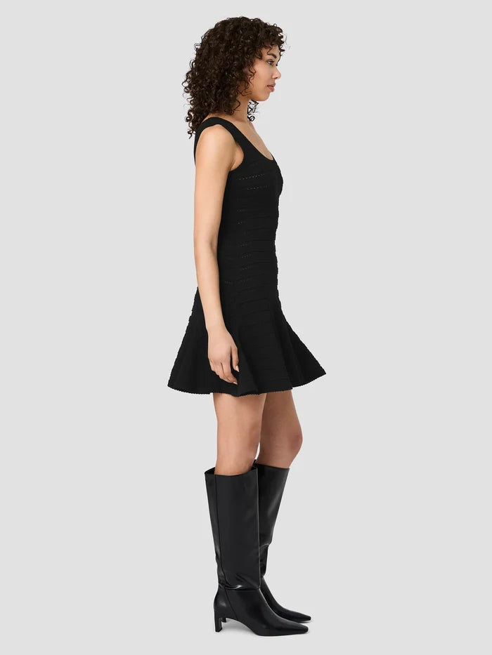 Cecilia Knit Pointelle Flare Mini Dress