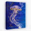 Celestial Blue Jellyfish - Beach House Canvas Wall Art