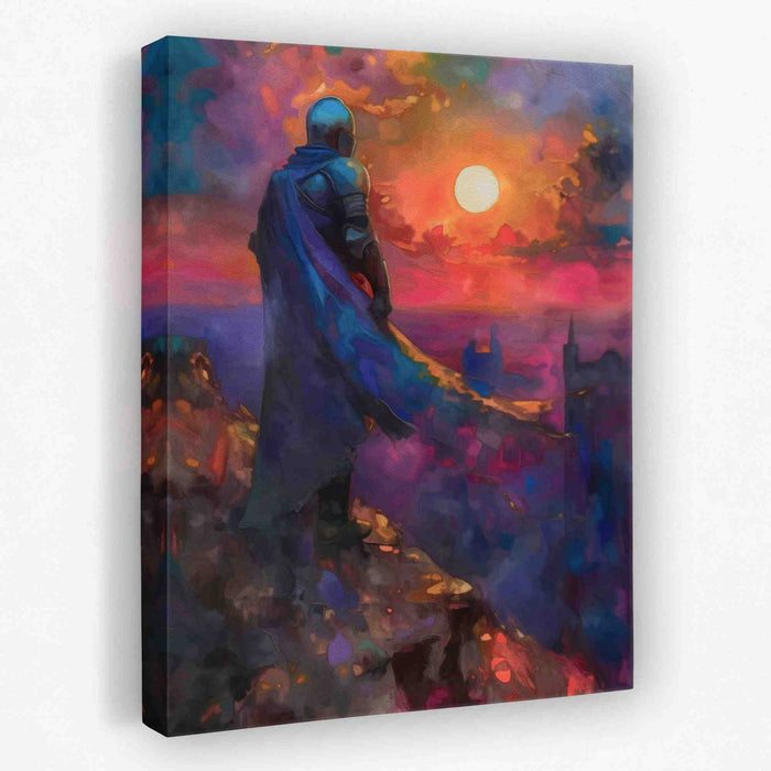 Celestial Shadows - Knight Canvas Wall Art