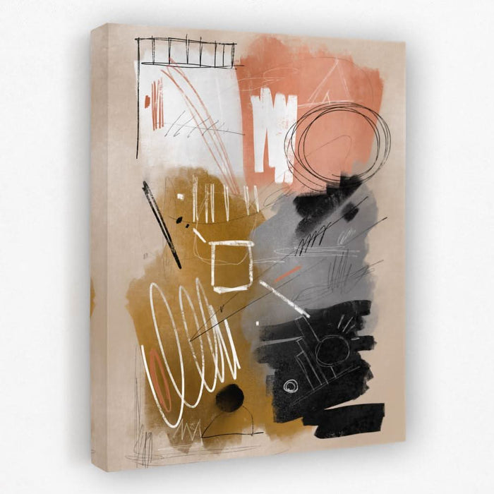 Chaotic Lines - Gray Canvas Wall Art