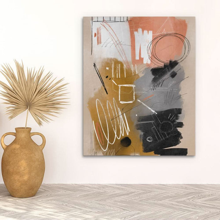 Chaotic Lines - Abstract Wall Art in Black Frame