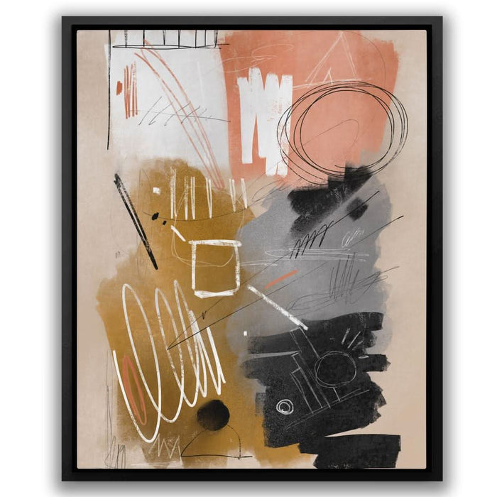 Chaotic Lines - Black Canvas Print