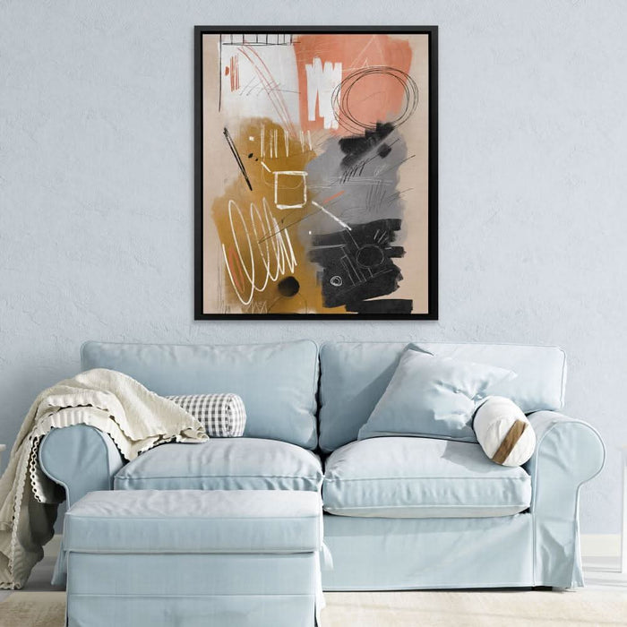 Chaotic Lines - Modern Gold Canvas Wall Art