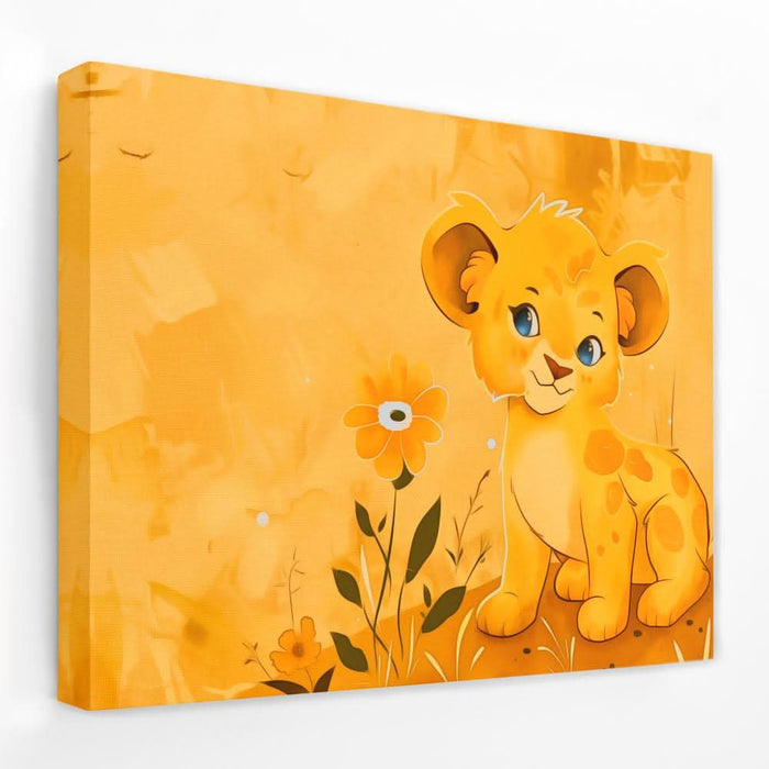 Charming Lion Cub - Animals Canvas Wall Art